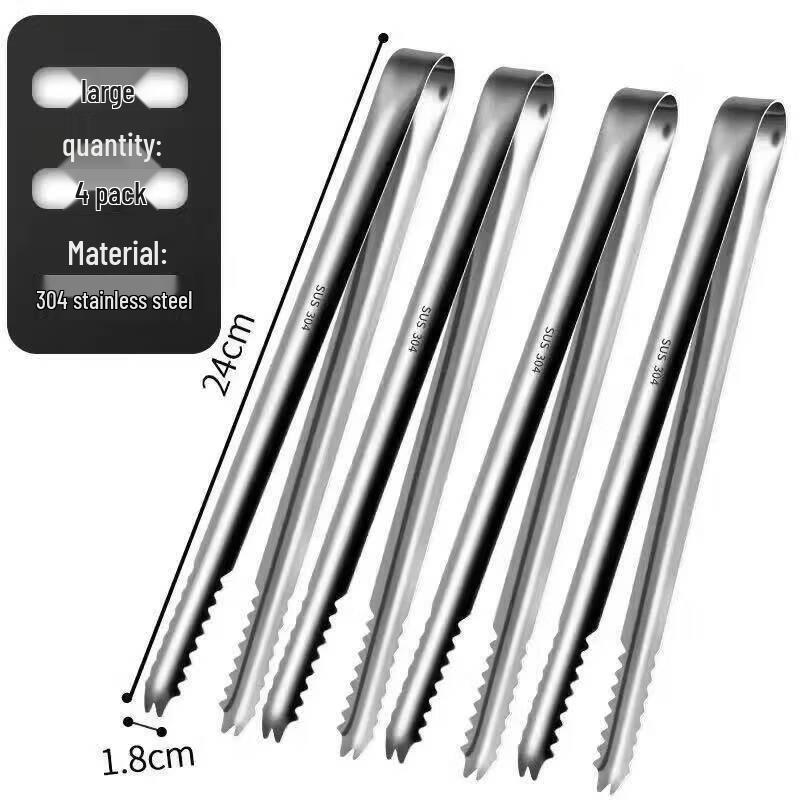 Multi-functional 304 Stainless Steel Food Tongs