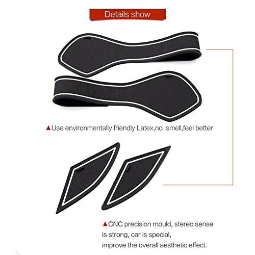 Nissan New Leaf 2nd Generation ZE1 Non-Slip Mat LEAF 2017- Current Pocket Mat Rubber Mat Interior Parts Console Mat Anti-Slip Mat Accessories (White)