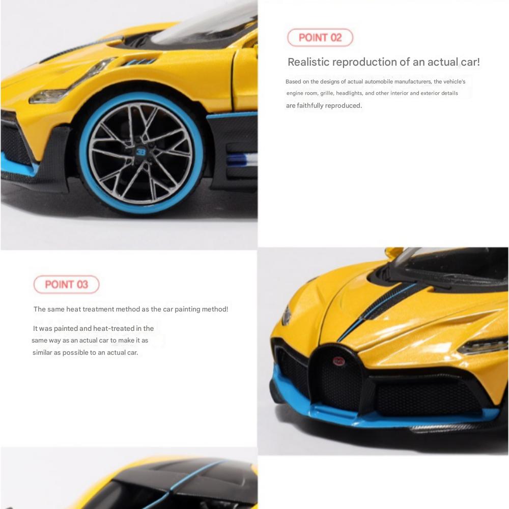 Maisto 1:24 Bugatti Divo Car Diecast Alloy Model, Yellow, 1 Piece