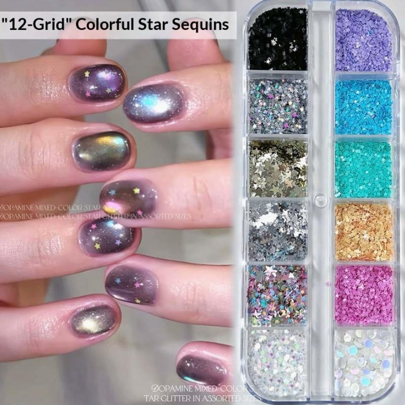 Colorful Star Nail Glitter Laser Holographic Sequins Non-Toxic for Professional DIY Manicure Decoration