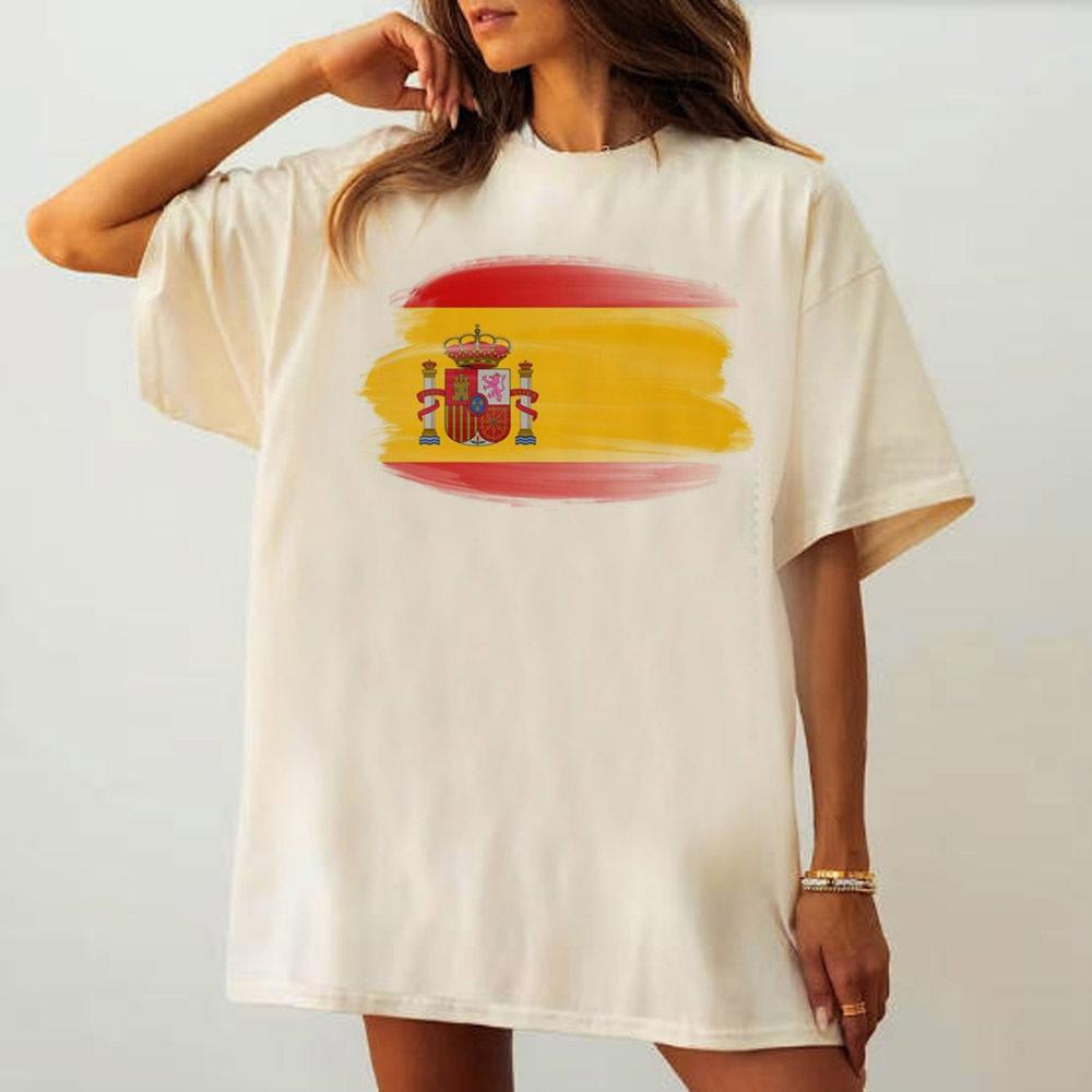 Spain t shirt Women Y2k Grunge Breathable 2000s Trendy Classic tshirt streetwear Pop Culture 80s Y2k Retro Classic