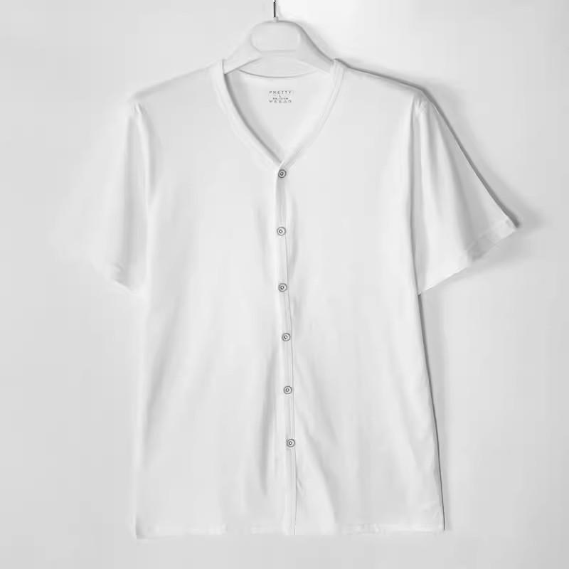 Men Summer Cardigan Shirt SlimFit Breathable Casual Quick Dry Short Sleeve