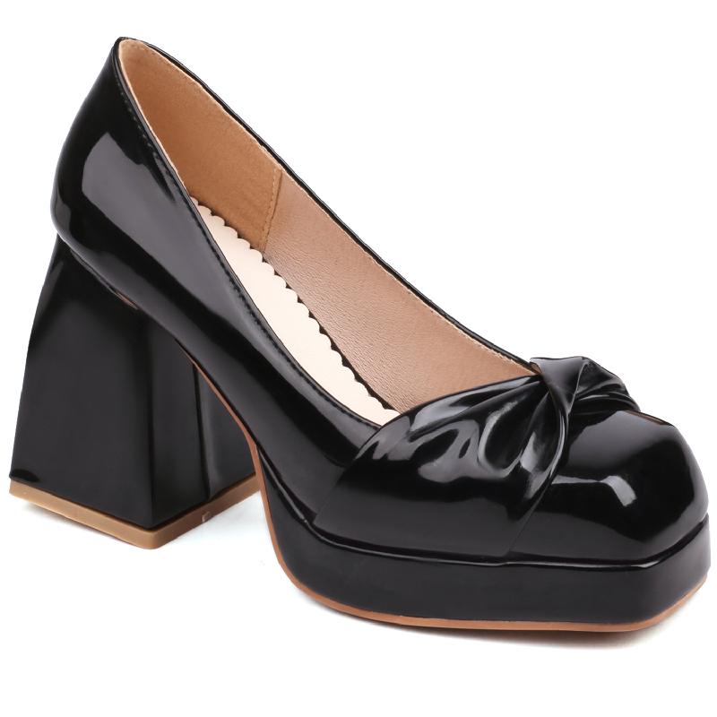 Elegant Black Pink White Women's Heels Pumps Shoes Square Toe High Heels Female OL Working Party Wedding Dance Shoe 2025 Spring