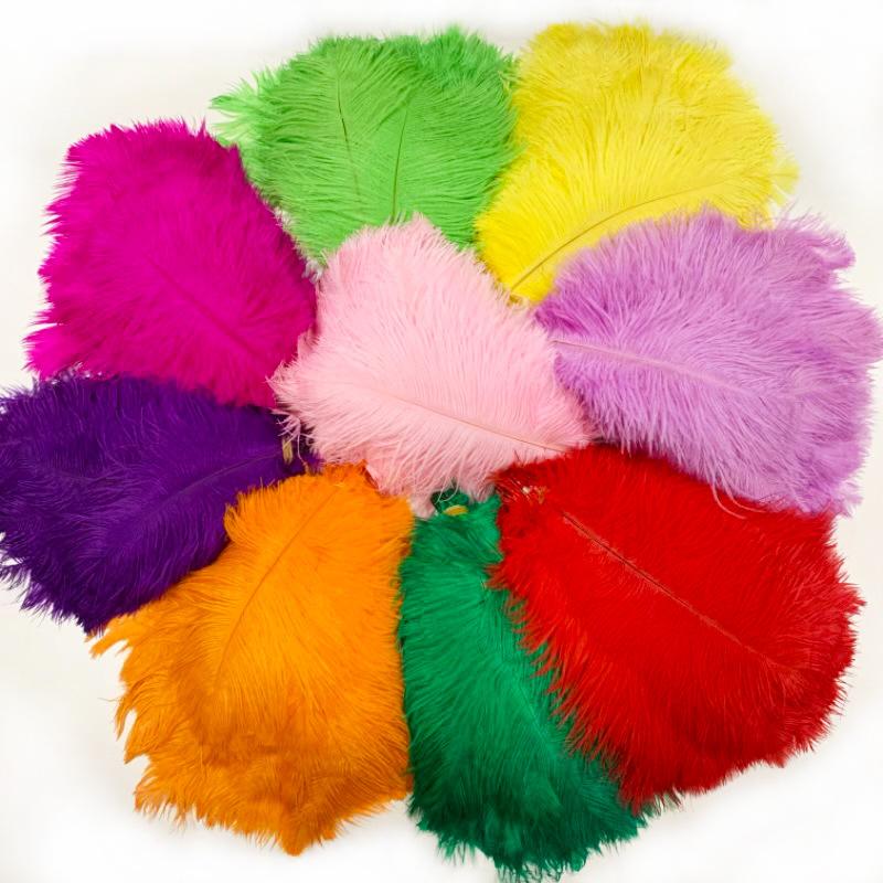 Ostrich Hair Colored Feathers 20-25Cm Wedding Table Lamp Decoration Stage Diy Material Clothing Accessories
