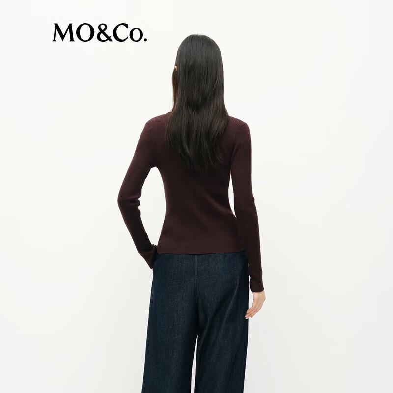 MO&Co. Merino Wool Slim Fit Knit Cardigan