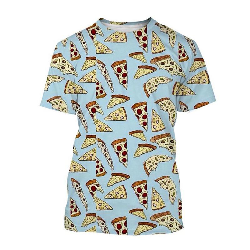 Plus Size Men Women Sausage Pizza Pattern T Shirt Food 3D Printed Tees Casual Round Neck Unisex Tops Short Sleeves T-Shirts