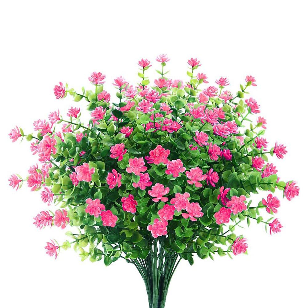 Faux Plants Artificial Flowers Garden Setting As Shown 12 Bundles Lifelike Aesthetic Low Maintenance Odorless Plastic For Home