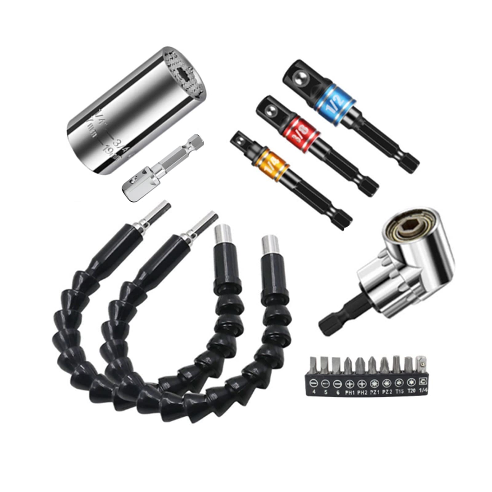 

YFFSFDC Гибкий вал Электрический шестигранный шуруповерт Соединительная головка Прямоугольный 105 DIY Универсальная головка Электрический аппаратный инструмент Принадлежности для дрели Дрель,