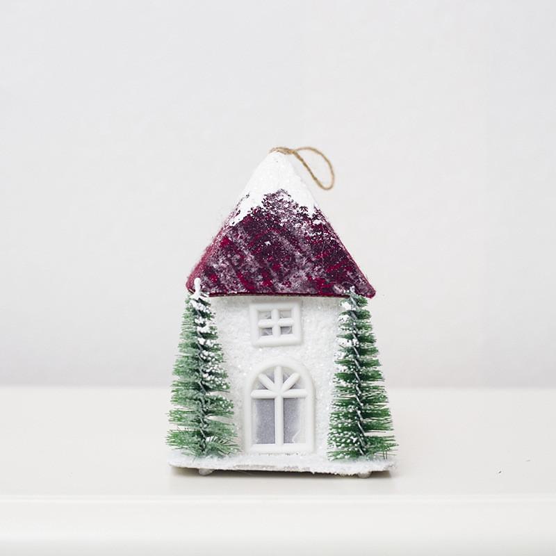 

Рождественский снежный домик подвеска рождественский деревянный коттедж креативный пластик с гирляндами орнамент отель свадебный ночной светильник декор winered