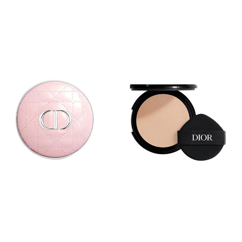 DIOR Cushion Two-piece set: Long-lasting Cushion Foundation (Satin) #1N 12g+cushion shell серебряный