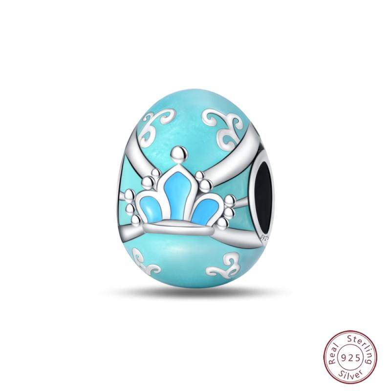 Copper Beaded Pendant Blue Shiny Zircon Suitable Original 3Mm Bracelet Women Fine Jewelry