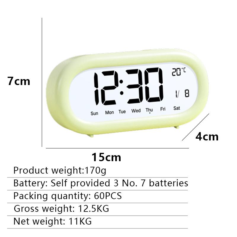 Student Learning Special Alarm Clock Desktop LCD Silent Electronic Clock Alarm Clock Cartoon Dormitory Living Room Smart Children