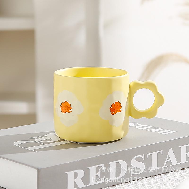 Chic Ceramic Couple Mug - Cute Design for Home or Dorm, Perfect for Breakfast 201-300ml