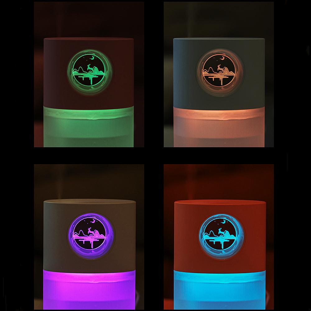 Tragbarer kabelloser Luftbefeuchter, wiederaufladbar, 2000 mAh, batteriebetrieben, Ultraschall, kühles Wasser, Aroma-Diffusor mit LED-Lampe