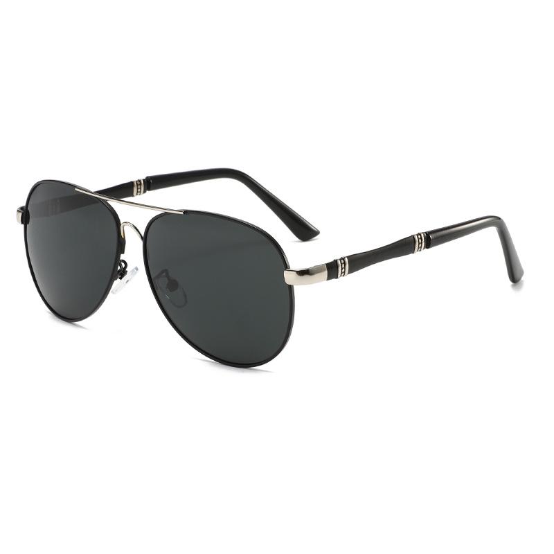 

2025 Men s Trendy Polarized Driving Sunglasses - High-End European & American Style Black Gold Frame Black-Gray Lens