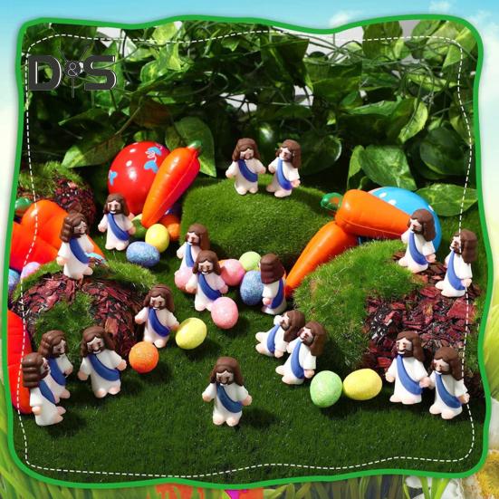 12/48 stk Mini Jesus-figur PVC Frelser Jesus Figurmodell Statue Skulptur Skrivebordsdekorasjon påskepryd Julefestivalgave