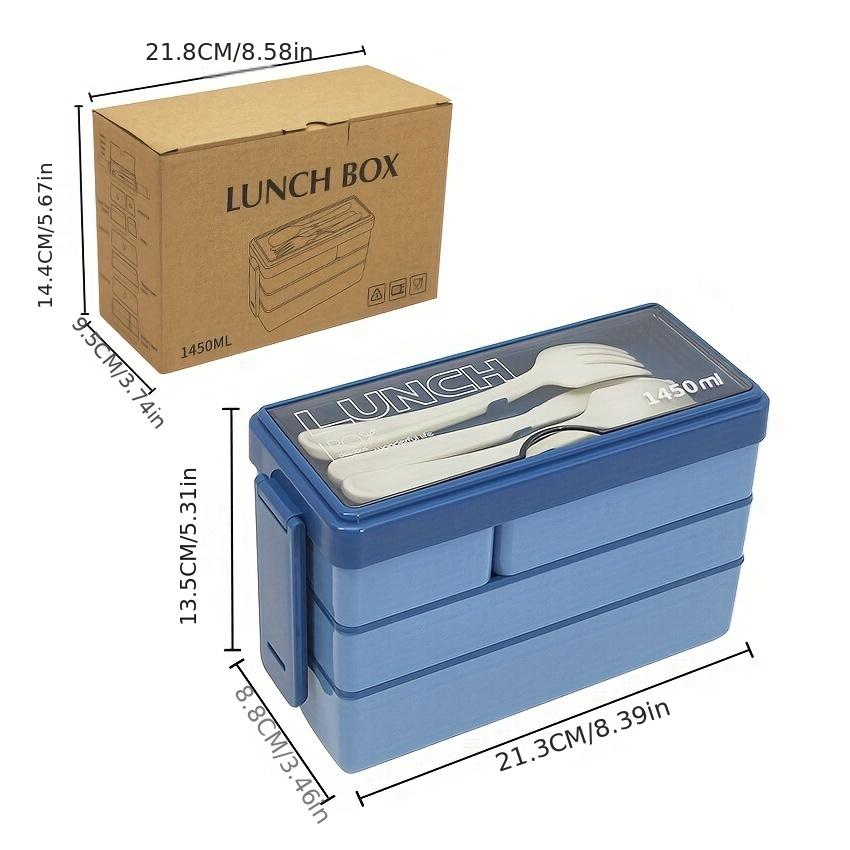 1450ML Bento Lunch Box Large Capacity Multi Layer Food Storage With Cutlery Stackable Leak-Proof Lunch Container Kitchen Supplie