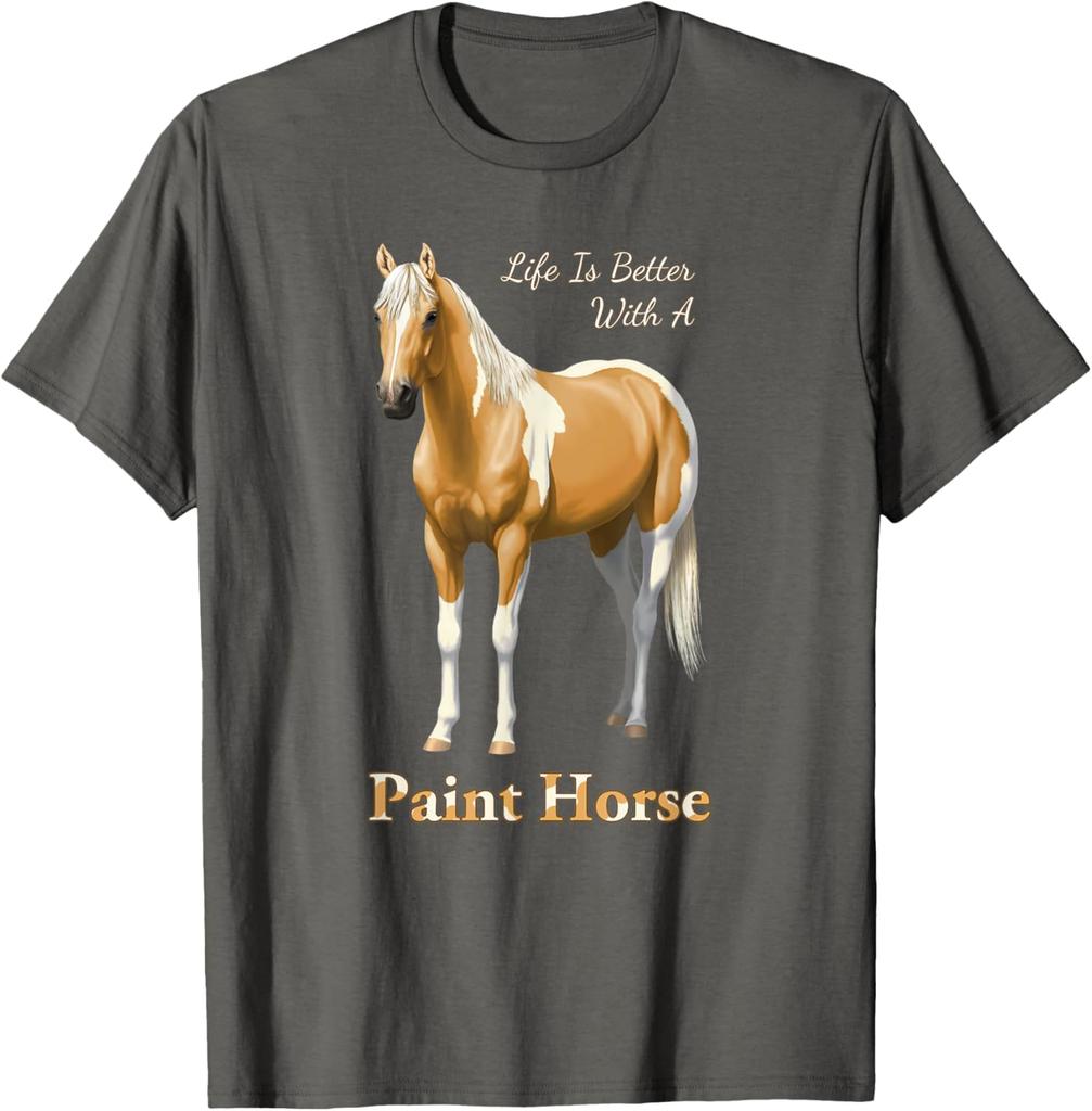 Tričko Paint Horse s grafikou Palomino Pinto, ležérní, bavlněné