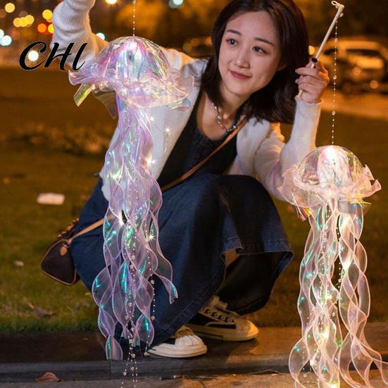 Lampe décorative Méduse LED Éclairage doux Lanternes à piles Décoration suspendue Cadeau de vacances pour fête Pendentif