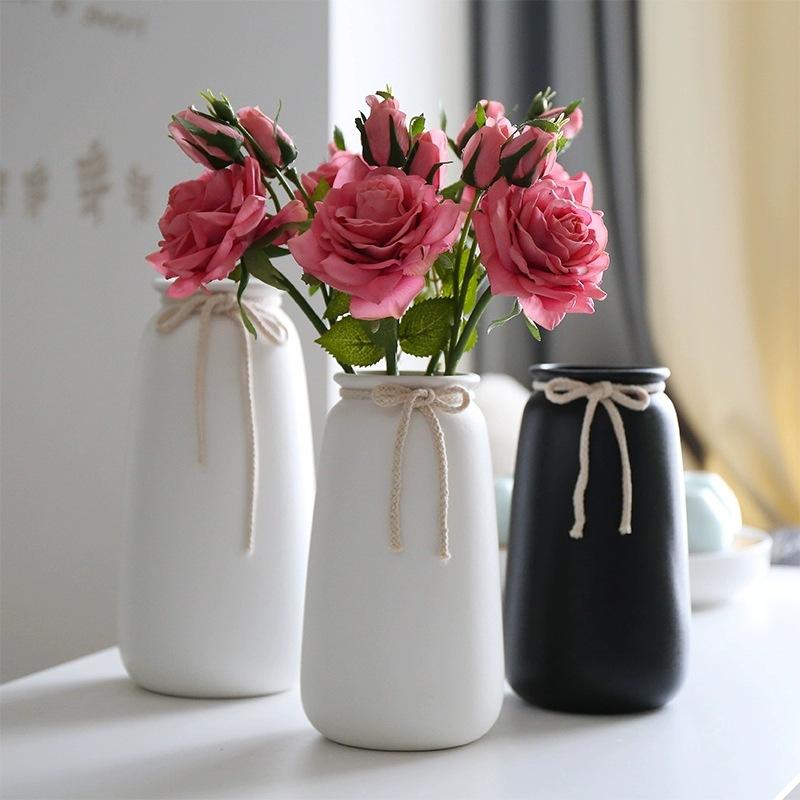 Nordic Ceramic Vases Home Ornaments Bow Ins Simple Modern Decoration Vases Home Decoration Flower Vase Arrangement