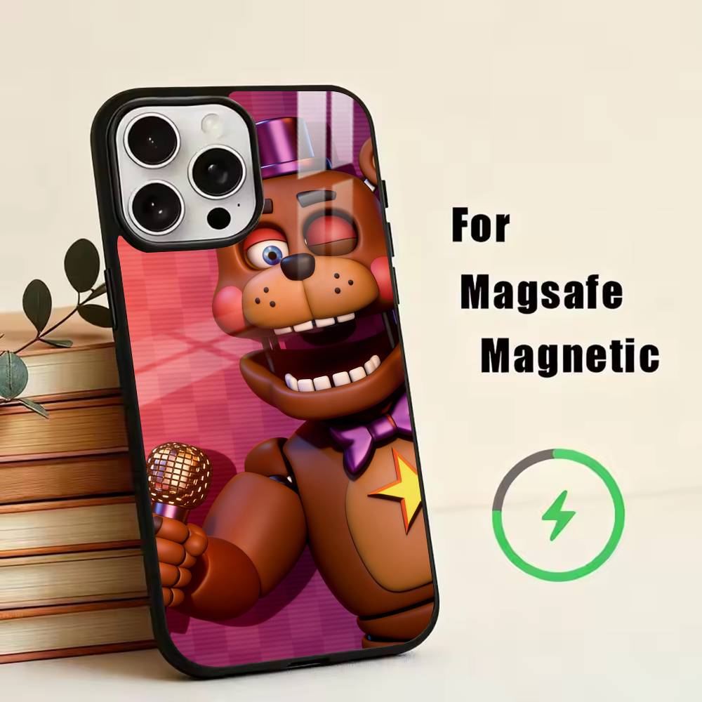 

D-FNAF-T-Five-Nights-at-Freddy s Phone Case For iPhone17,16,15,14,13,12,11 Plus,Pro Magnetic with Magsafe Wireless Charging iPhone12PRO