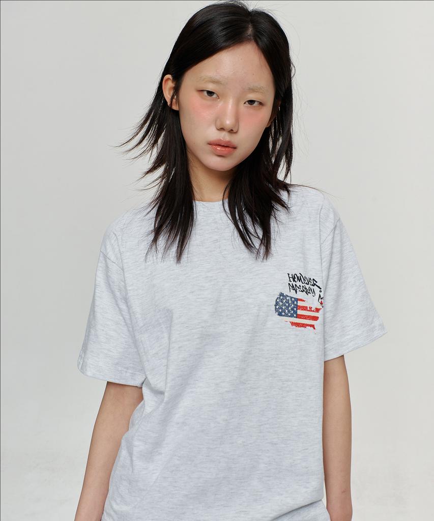 PAPERBOY Usa Vintage Short Sleeve T-Shirt - Black