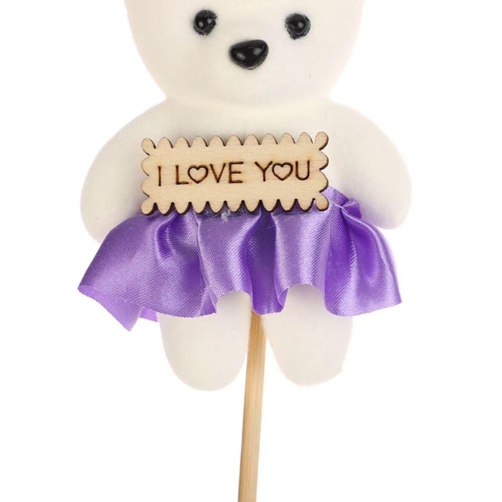 10pcs/set Foam Bear Bear Plush Foam Toys Plush Animal Cartoon Bouquet Doll Valentine's Day