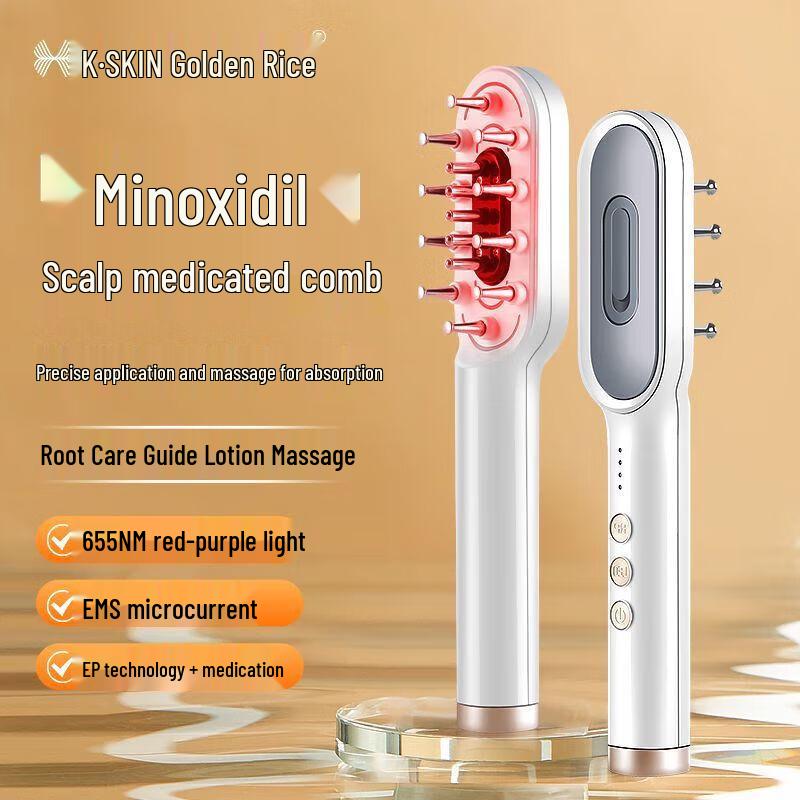 Расческа и аппликатор для роста волос Jindao KD3806 с красным светом.