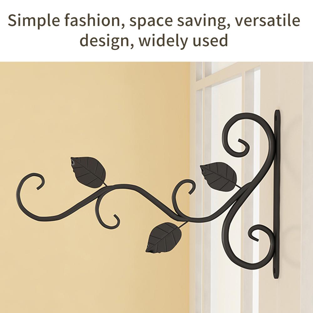2 Pcs Hanging Plants Bracket Home Decoration  Support Bracket Hook Iron Hanger Plants Holder Balcony Wall Hang Flower Pot Leaf
