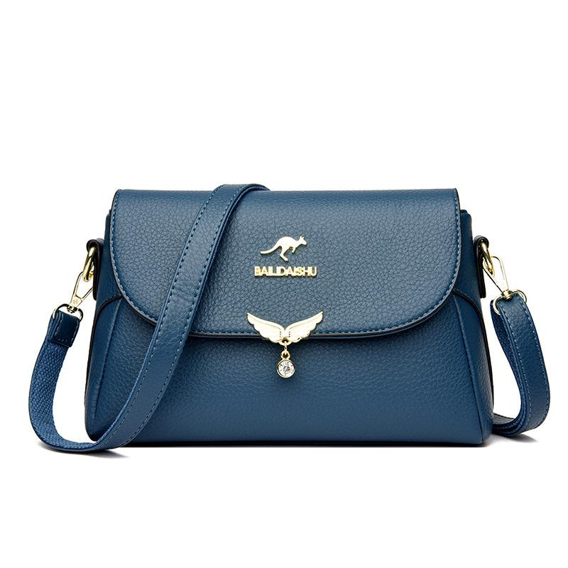 New Shoulder Bag Fashionable Crossbody Bag Women's Soft Leather Bag Middle-aged Mother Bag Versatile Square Bag