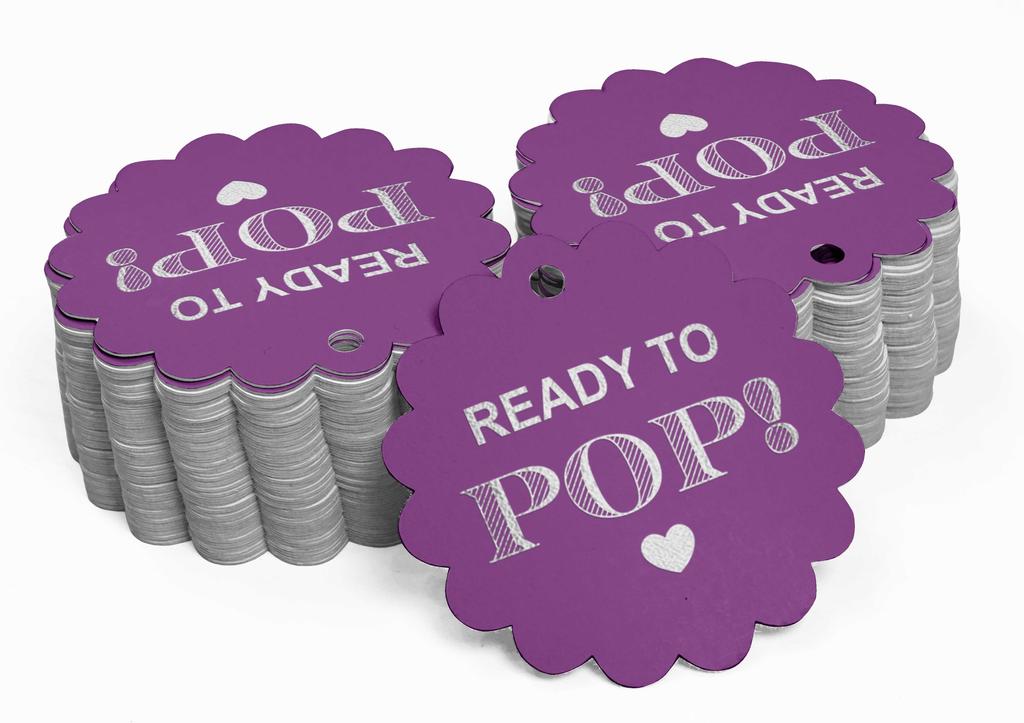 Inkdotpot Ready To Pop Baby Shower Bottle Tag Real Gold Foil Favor Hang Tags Pack Of