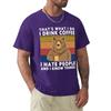 Bear That Is What I Do Drink Coffee Hate People Know Things Vintage T Shirt Harajuku T-shirt 100% Cotton Graphics Tshirt Tops