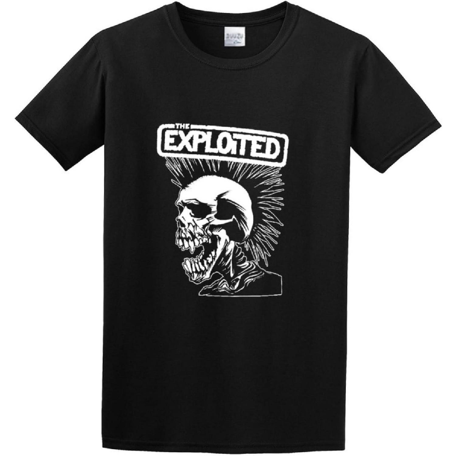 BabyRun Man s T-Shirt Punk Style Skull Exploited Printed S-3XL Black XS XXXXXL разноцветный