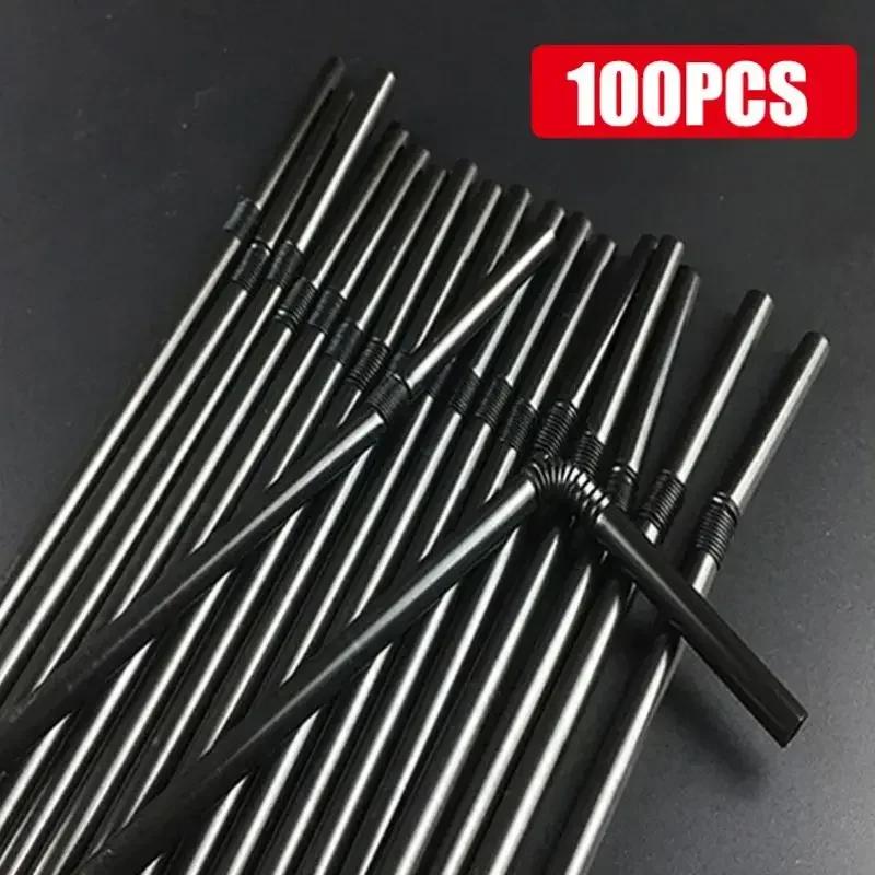 Multicolor Drinking Straws Child Plastic Straws Multi-time Milk Tea Beverage Accessories Black Straw Wholesale Party Supplies