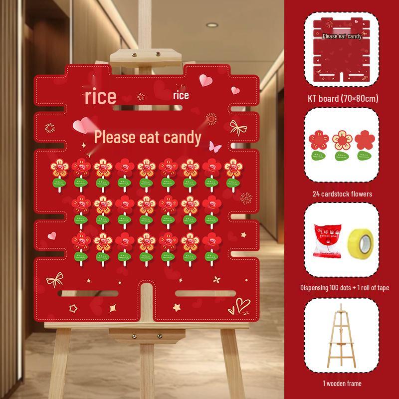 Creative Wedding Engagement Candy Lollipop Welcome Sign and KT Board Backdrop Decoration