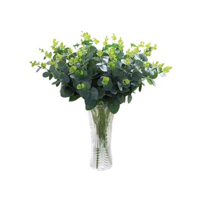 16 Heads Artificial Eucalyptus Money Leaf DIY Fake Eucalyptus 128pcs Leaves Bridal Bouquet for Home Wedding Decor