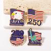 250Th Anniversary Patriotic Brooch With Adjustable Pin Metal Badge For Suits Scarves Backpacks And Collectibles