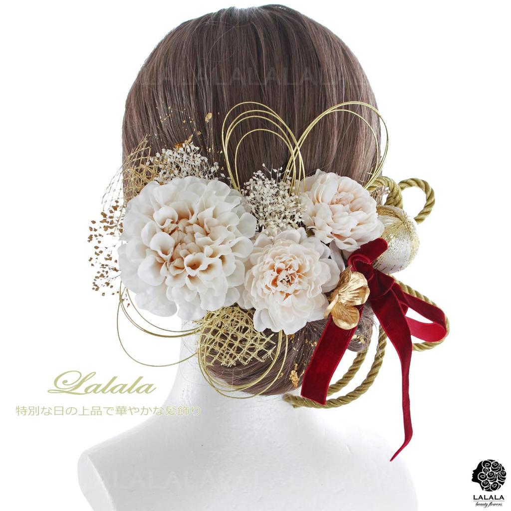 beauty Gorgeous hair ornament perfect for entrance fireworks and 20th birthday gatherings 3141h [LALALA flowers] coming-of-age ceremonies,