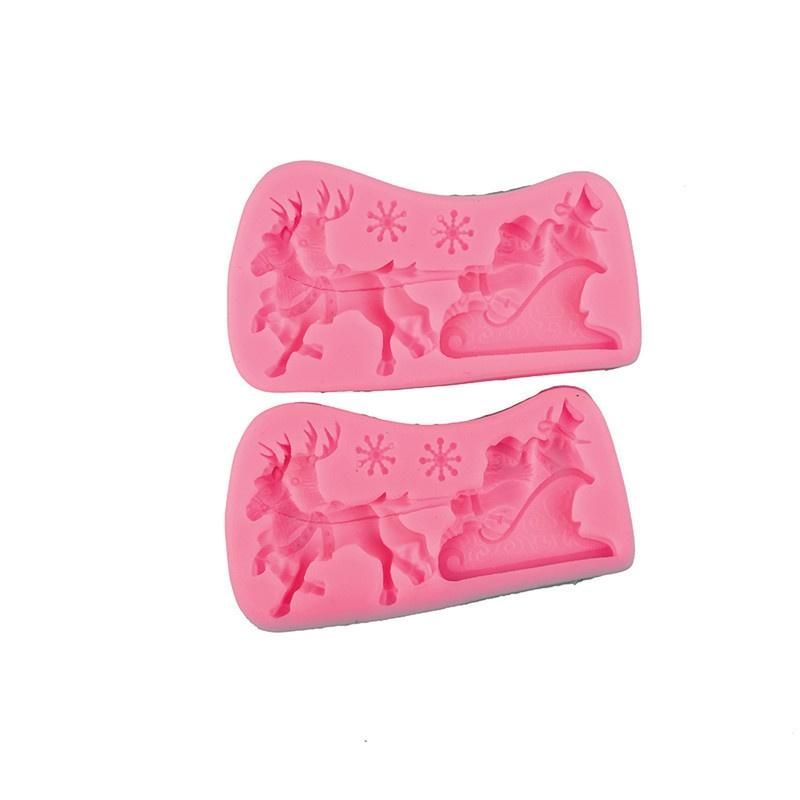 New Christmas Santa Claus Deer Shape Chocolate Candy Jello 3D Silicone Fondant Lace Mold