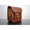 Two Motorcycle Brown Leather Both Side 2 Bags Pouch Saddlebags Saddle Panniers