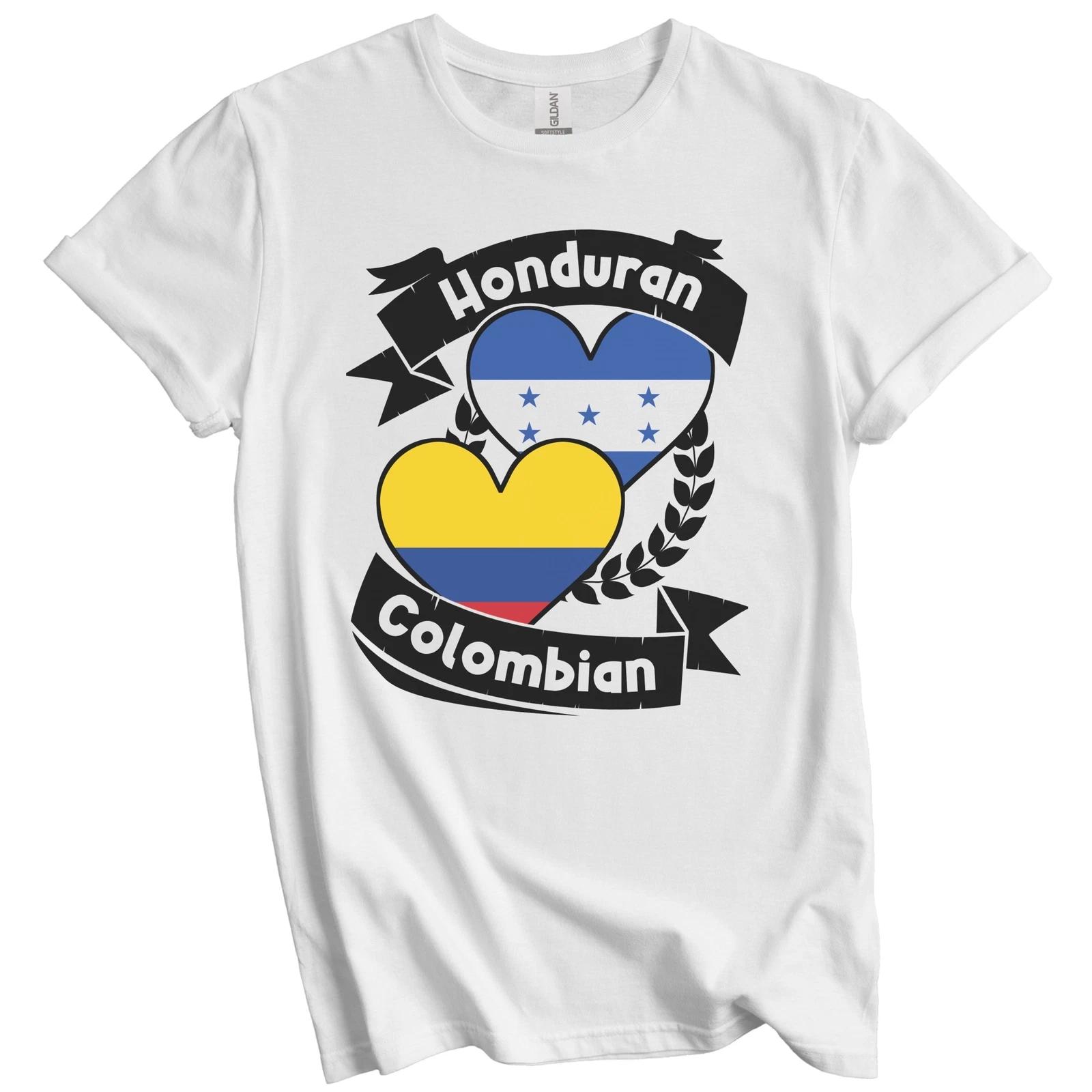 Honduran Colombian Heart Flags Honduras Colombia T-Shirt 3XL