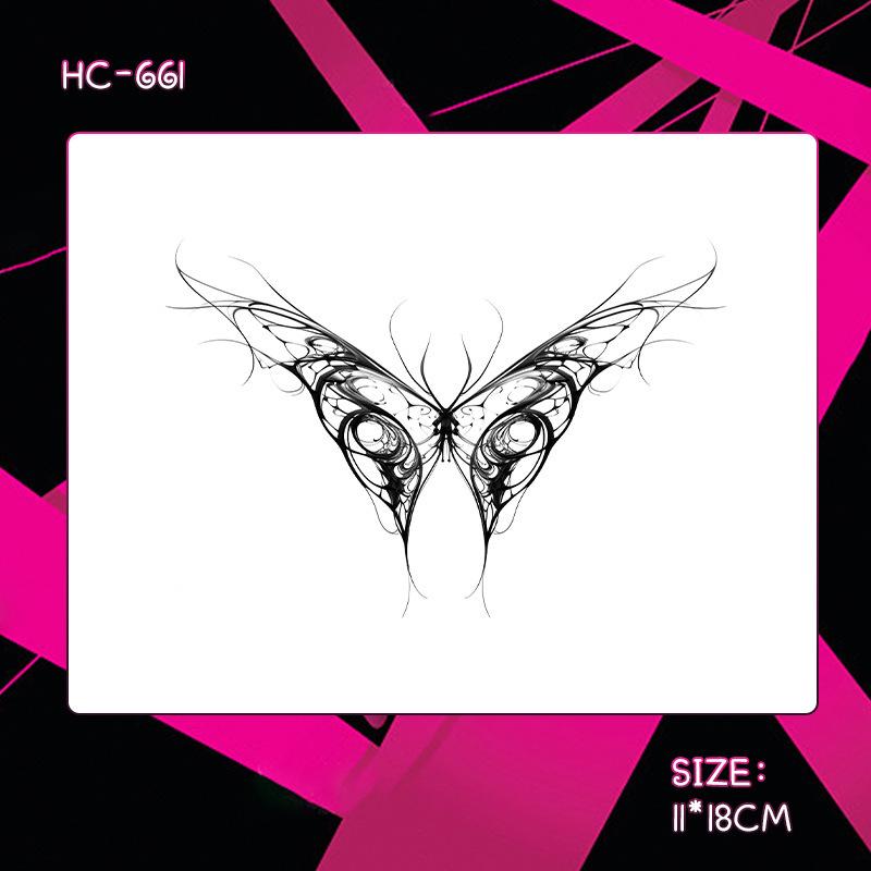 Herbal Semi-Permanent Waterproof Succubus Tattoo Sticker for Women - Long-Lasting, Scar-Covering, High-End Design for Chest, Waist, and Abdomen