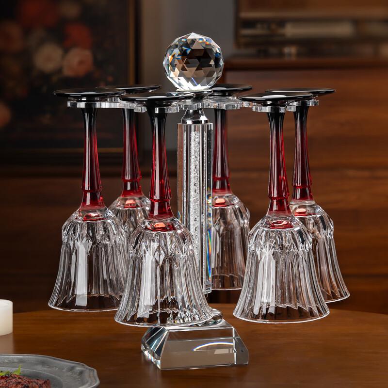 OLOEY Luxury Embossed Glass Wine Decanter and Goblet Set