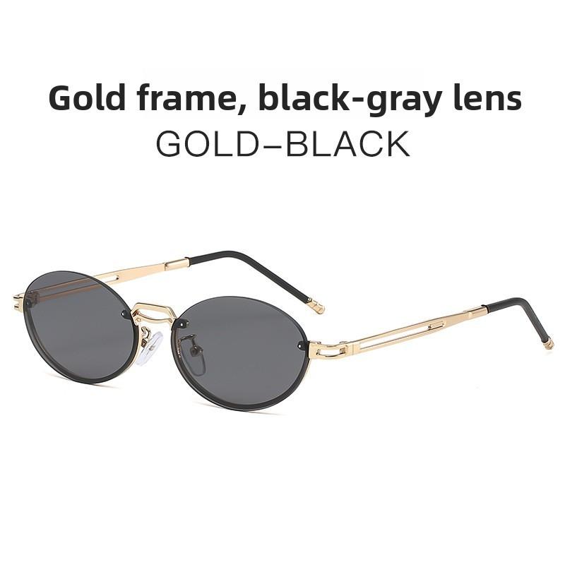 Retro Oval Frame Sunglasses Men Women Uv400 Sun Shield For Outdoor Activities