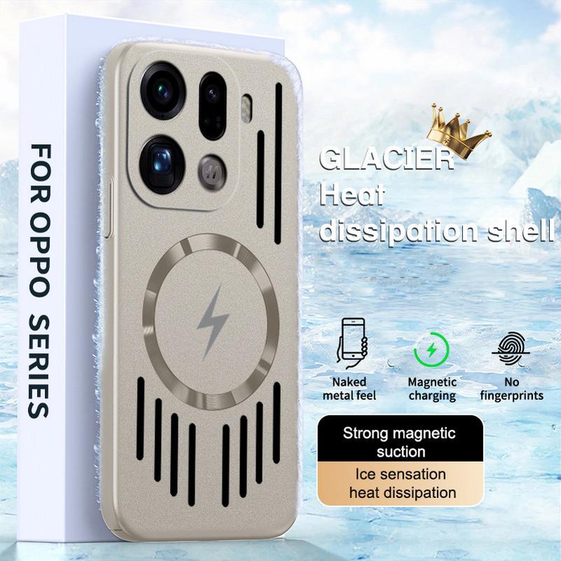 

Hollow Back Plate Heat Dissipation Magnetic Suction Phone Case for OPPO Find X9 Pro find x9 X8 Pro Reno 14 pro Protect Cover OPPO Find X9 Pro