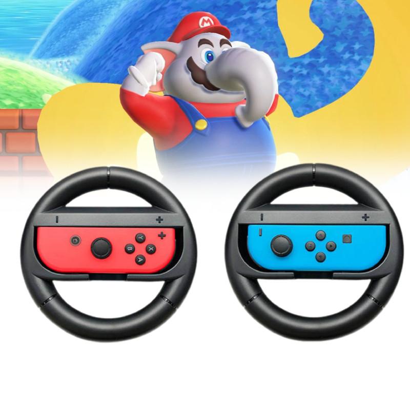 Of Set 2 Nintendo Switch Joy Con Wheel Controllers Gamepad Mario Kart Racing