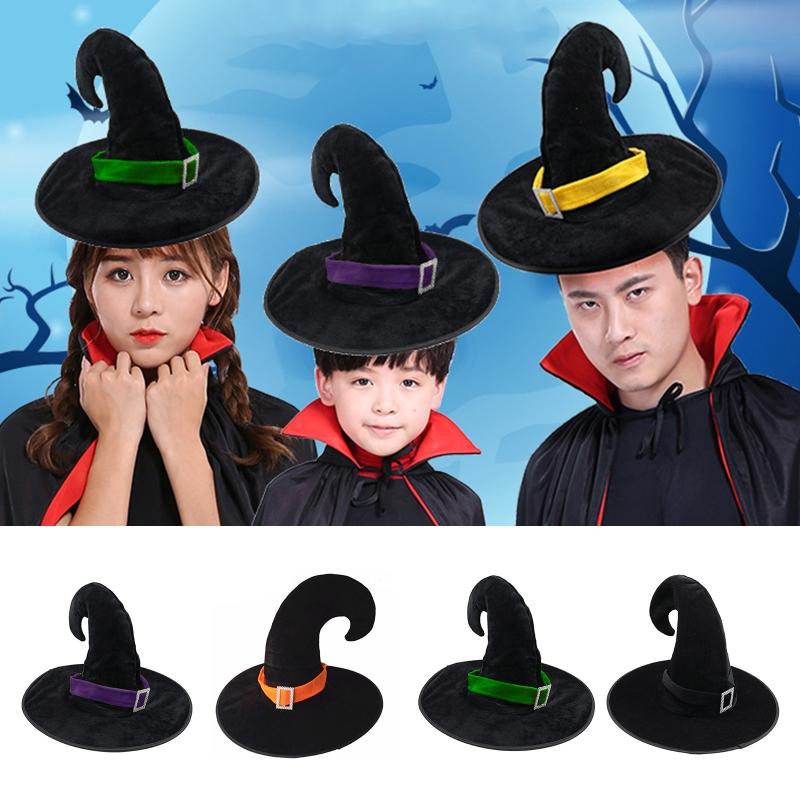 Adult Kids Children Halloween Witch Hats Masquerade Wizard Hat Cosplay Costume Halloween Party Fancy Dress Decor