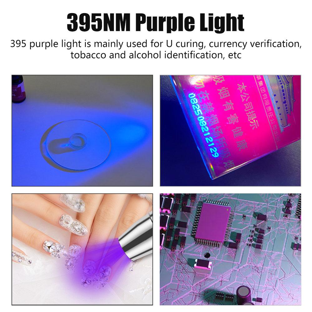4 Light Sources Flashlight LED UV Torch with 365/395nm/White/Yellow Ultraviolet Torch Professional Jade Identification Light