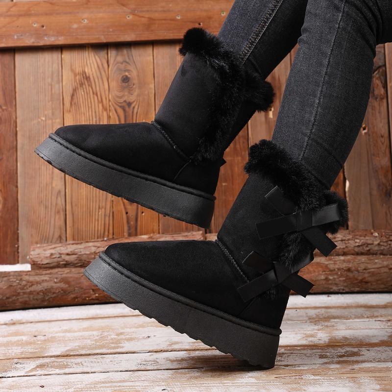 Außenhandel große Größe Schleife Schneestiefel neue Winter grenzüberschreitende Freizeit dicksölig aufgeraut verdickt warme Baumwollschuhe