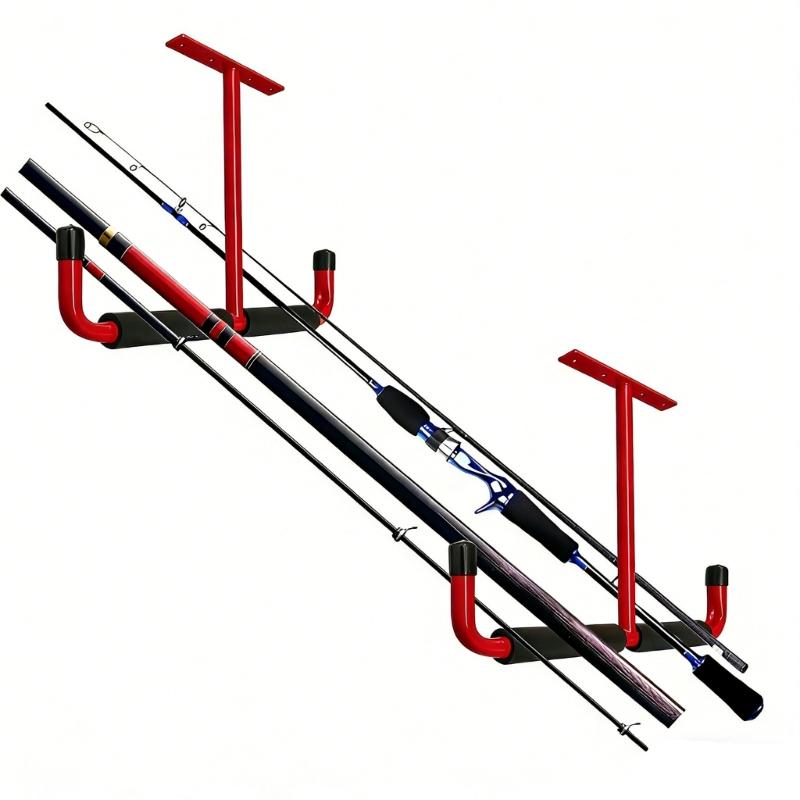 4Pcs Overhead Garage Storage Hook Utility Ceiling Hanger For Garage Storage Bike Fishing Rod And Sport Gear Organization